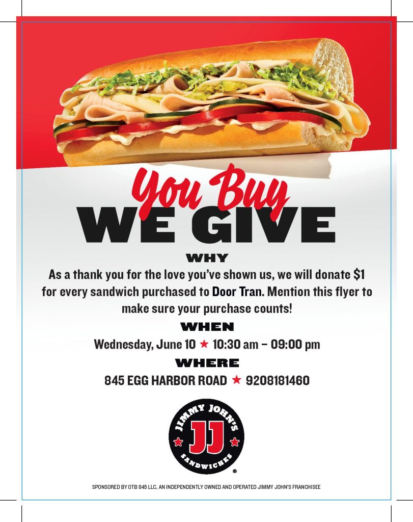 Jimmy John's "You Buy, We Give" Fundraiser Poster